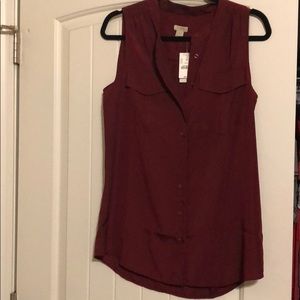 Burgundy jcrew top NWT